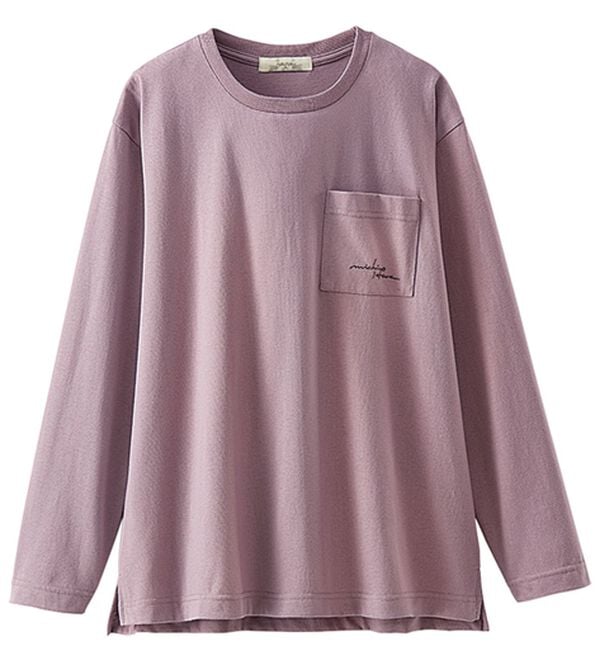 BELLUNA（ベルーナ）の「アーティストコラボ！ポケット付ネコプリントロンＴ（ハラミチヨ）（カットソー）」｜詳細画像