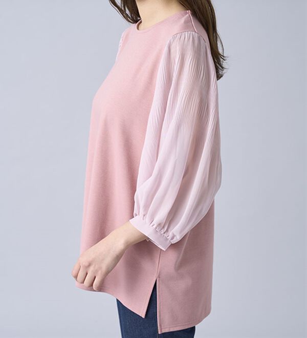 BELLUNA（ベルーナ）の「ヒンヤリ！プリーツ使いデザインプルオーバー（カットソー）」｜詳細画像