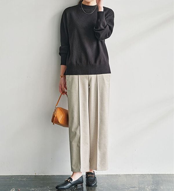 GeeRA（ジーラ）の「美脚ストレッチセミワイドパンツ（ワイドパンツ・ガウチョ）」｜詳細画像