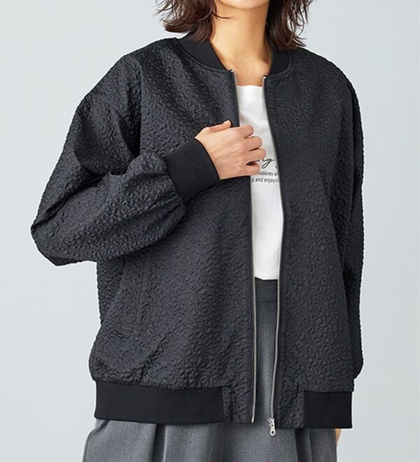 BELLUNA（ベルーナ）の「【Lagrilua】ふくれジャカードブルゾンジャケット（ブルゾン）」｜詳細画像