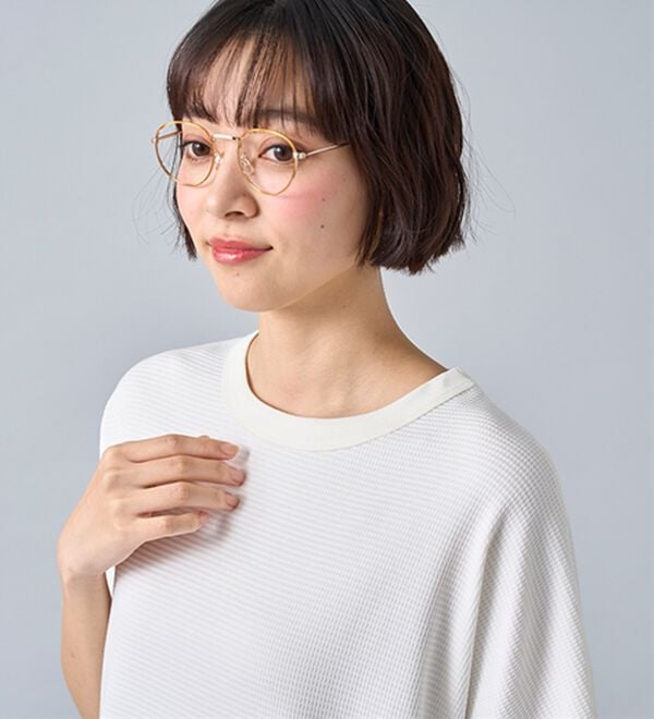 BELLUNA（ベルーナ）の「ヒンヤリ！ワッフル素材ゆったりプルオーバー（カットソー）」｜詳細画像