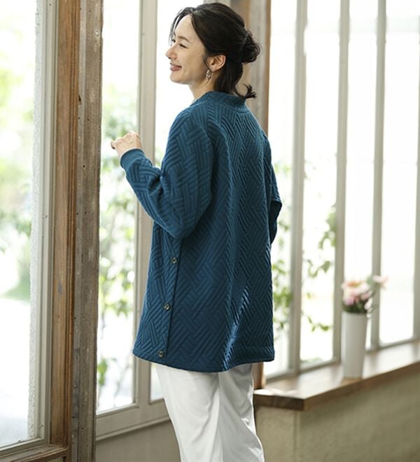 ルフラン（ルフラン）の「【３色組】ふくれジャカード釦使いチュニック（チュニック）」｜詳細画像