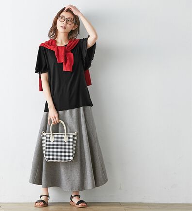 Viola e Viola（ヴィオラ エ ヴィオラ）の「麻調フレアーマキシ丈スカート（ロングスカート）」