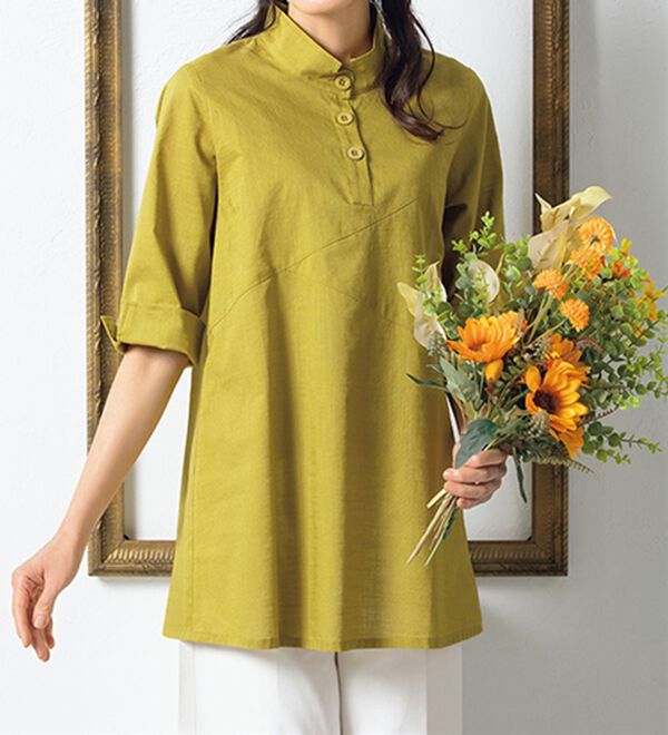 ルフラン（ルフラン）の「【３色組】かる涼さらっと立ち衿ブラウス（ブラウス）」｜詳細画像