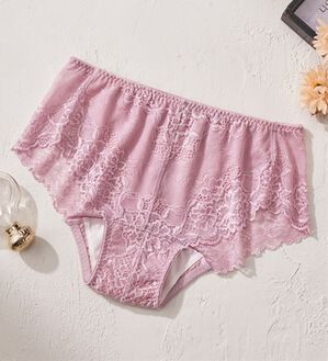 YU'NOW（ユナウ）の「総レースサニタリーショーツ（ショーツ）」｜モーヴピンク