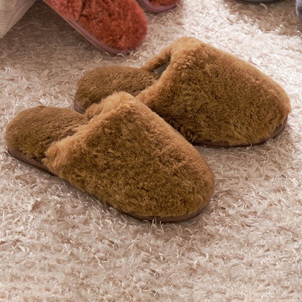 「ふかふかムートンスリッパ（スリッパ・ルームシューズ）」｜ブラウン