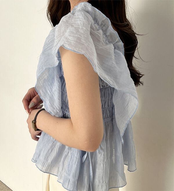 GeeRA（ジーラ）の「フリルシャーリングブラウス（ブラウス）」｜詳細画像