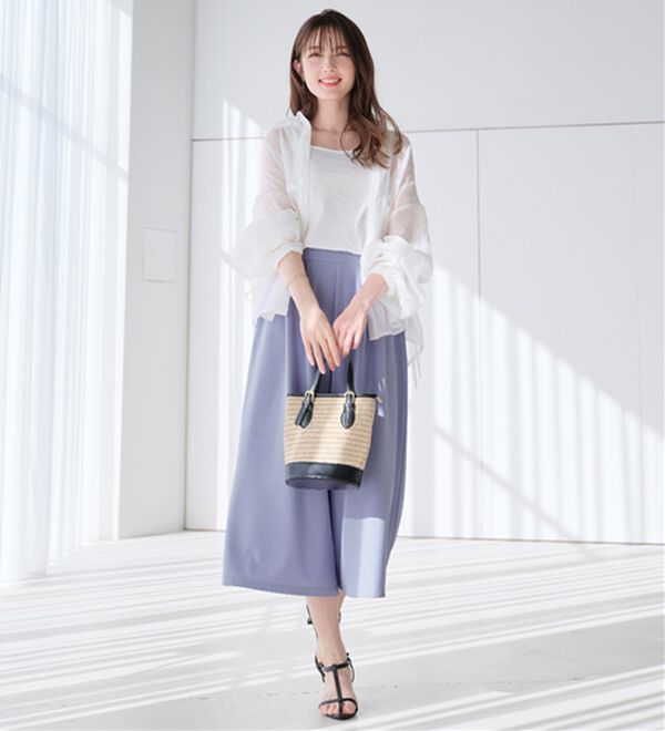 alotta（アロッタ）の「【４つの機能付】ひんやりドレープパンツ（ワイドパンツ・ガウチョ）」｜詳細画像