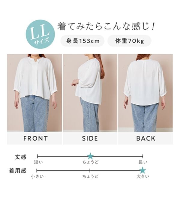 Viola e Viola（ヴィオラ エ ヴィオラ）の「さらさらＥＡＳＹ　２ＷＡＹ衿デザインブラウス（ブラウス）」｜詳細画像