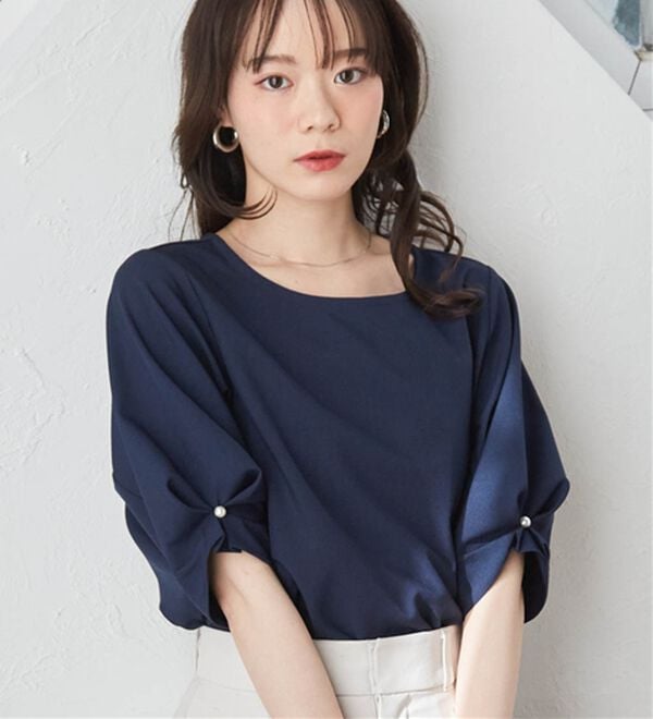 RANAN（ラナン）の「【ひんやり】袖タックデザインきれい見えブラウス（ブラウス）」｜詳細画像