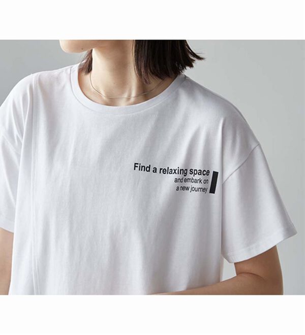 RANAN（ラナン）の「【接触冷感】ロゴプリントチュニックTシャツ（Tシャツ）」｜詳細画像