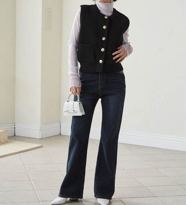 RANAN（ラナン）の「ニュアンスボタンニットベスト（ベスト）」｜詳細画像