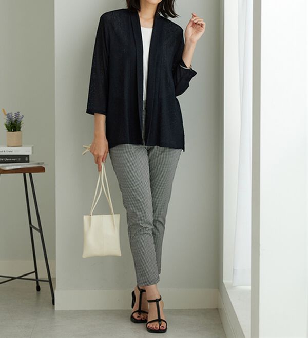BELLUNA（ベルーナ）の「メッシュ素材トッパーカーディガン（ニットカーディガン）」｜詳細画像