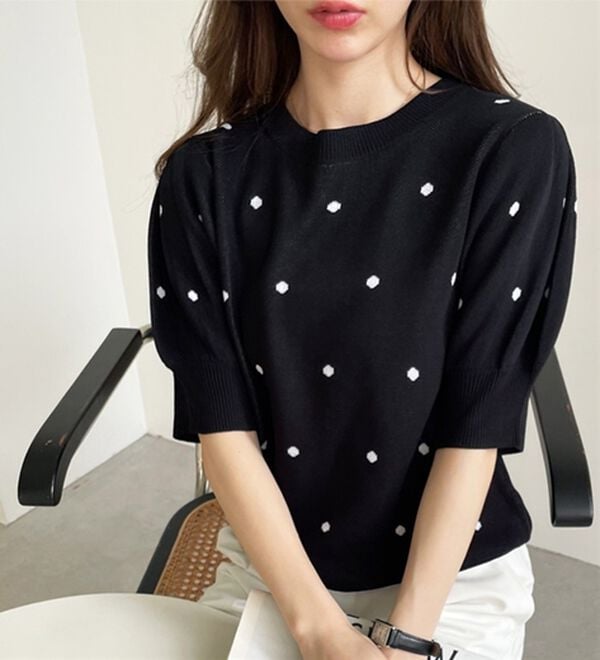GeeRA（ジーラ）の「ドット柄ジャガードトップス（ニット・セーター）」｜詳細画像