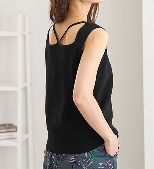 涼やかニット素材サマ見えタンクトップ - ベルーナ【公式】