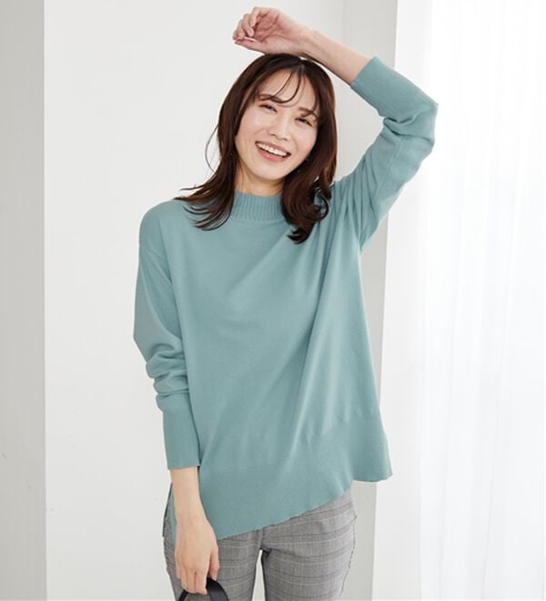 BELLUNA（ベルーナ）の「【新色追加】もちもち素材ハイネックニットプルオーバー（ニット・セーター）」｜詳細画像