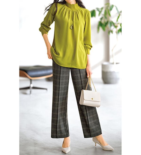 BELLUNA（ベルーナ）の「ストレッチ素材ドロスト美脚ワイドパンツ（ワイドパンツ・ガウチョ）」｜詳細画像