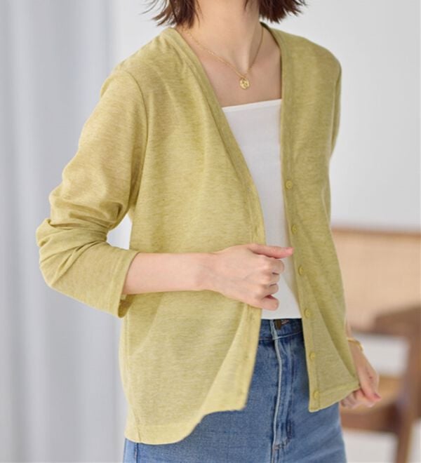 Viola e Viola（ヴィオラ エ ヴィオラ）の「ＶネックベーシックＵＶカーディガン（ニットカーディガン）」｜詳細画像