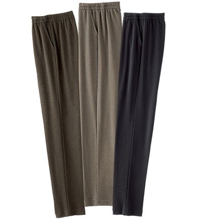 BELLUNA（ベルーナ）の「【３本組】サイズ満載杢調らくらく裏起毛パンツ（フルレングスパンツ）」