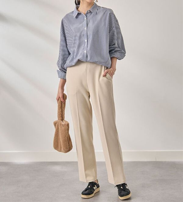 BELLUNA（ベルーナ）の「ジョーゼット素材フレアーパンツ（フルレングスパンツ）」｜詳細画像