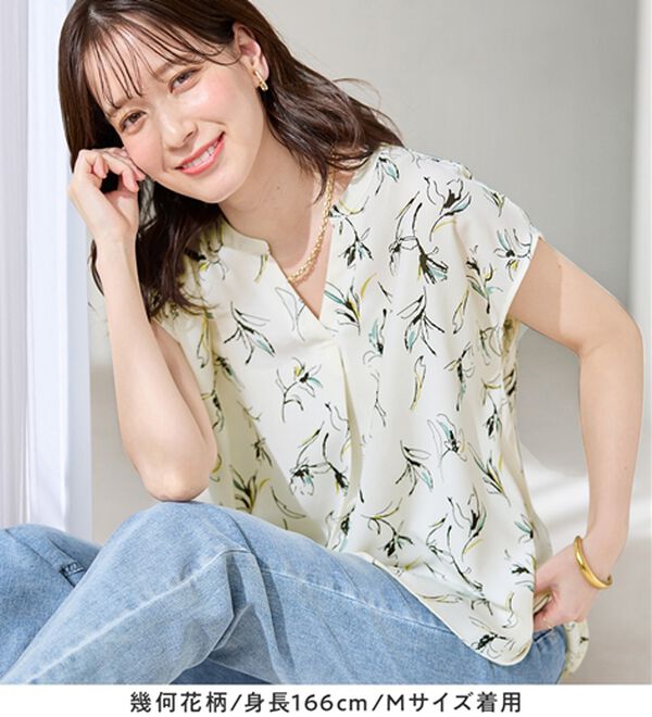 Viola e Viola（ヴィオラ エ ヴィオラ）の「さらさらＥＡＳＹスキッパーフレンチスリーブブラウス（ブラウス）」｜詳細画像