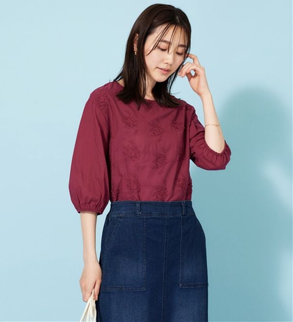 BELLUNA（ベルーナ）の「モチーフレース使いふんわり袖ブラウス（ブラウス）」｜詳細画像