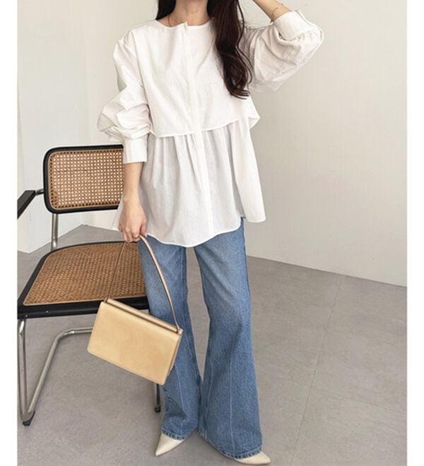 GeeRA（ジーラ）の「羽織にもなる！ペプラムシャツチュニック（チュニック）」｜詳細画像