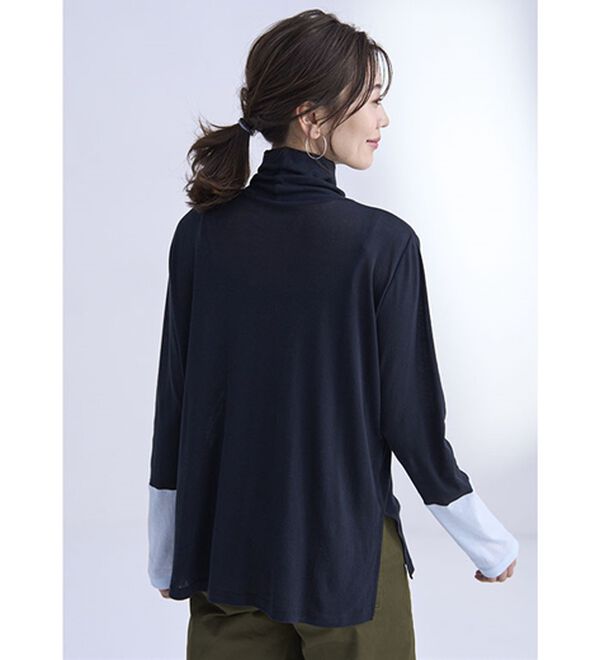 BELLUNA（ベルーナ）の「綿１００％配色シアープルオーバー（カットソー）」｜詳細画像