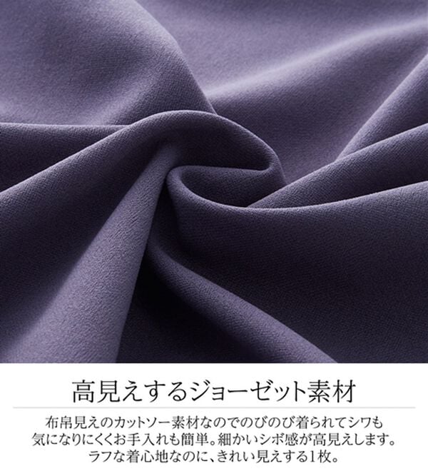 BELLUNA（ベルーナ）の「Ｔシャツ感覚なのにきちんとブラウス見え！カットジョーゼットプルオーバー（ブラウス）」｜詳細画像