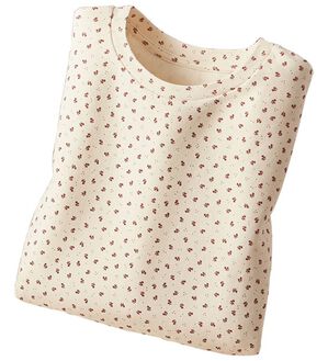 BELLUNA（ベルーナ）の「オーガニック超長綿１００％プルオーバー（カットソー）」｜花柄(オフホワイト)