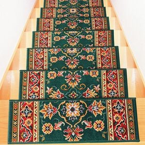 「ベルギー製お買得階段マット（カーペット）」｜グリーン