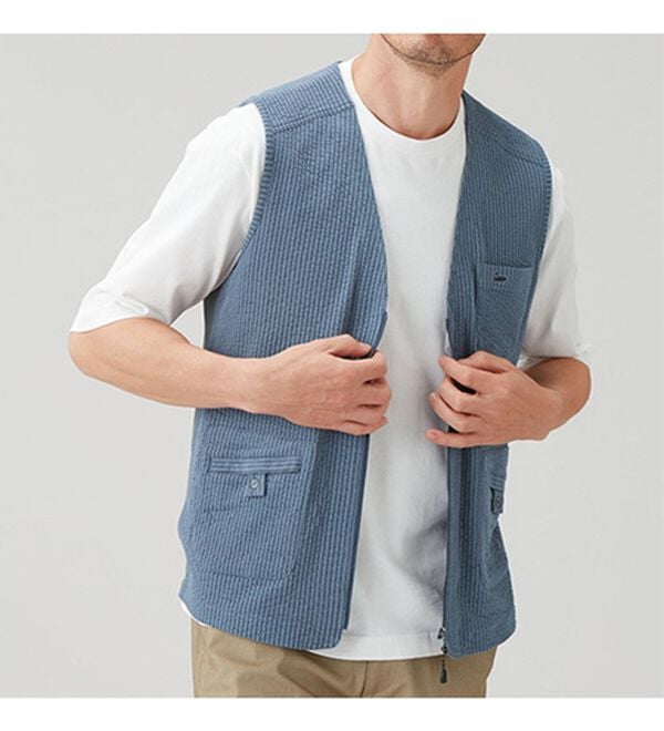 「＜デコイ＞お洒落な多ポケットベスト（メンズベスト）」｜詳細画像