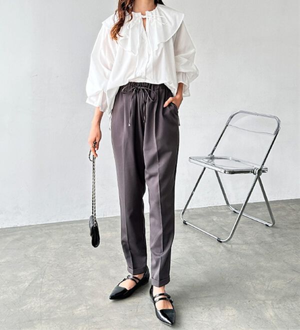 GeeRA（ジーラ）の「美脚とろみタックパンツ（フルレングスパンツ）」｜詳細画像