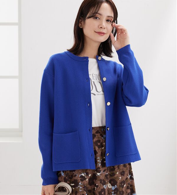 BELLUNA（ベルーナ）の「金ボタン使いニットカーディガン（ニットカーディガン）」｜詳細画像