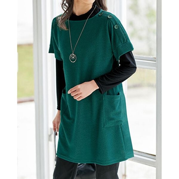 BELLUNA（ベルーナ）の「フリル衿プルオーバー付ジャカードチュニック（アンサンブル）」｜詳細画像