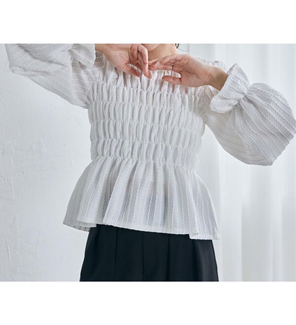 RANAN（ラナン）の「シャーリングカットブラウス（カットソー）」｜詳細画像