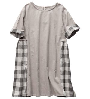 Viola e Viola（ヴィオラ エ ヴィオラ）の「サイド切替チェック柄デザインチュニック（チュニック）」｜ライトグレー系