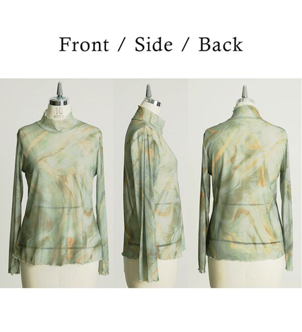 BELLUNA（ベルーナ）の「シアー素材ハイネックインナープルオーバー（カットソー）」｜詳細画像