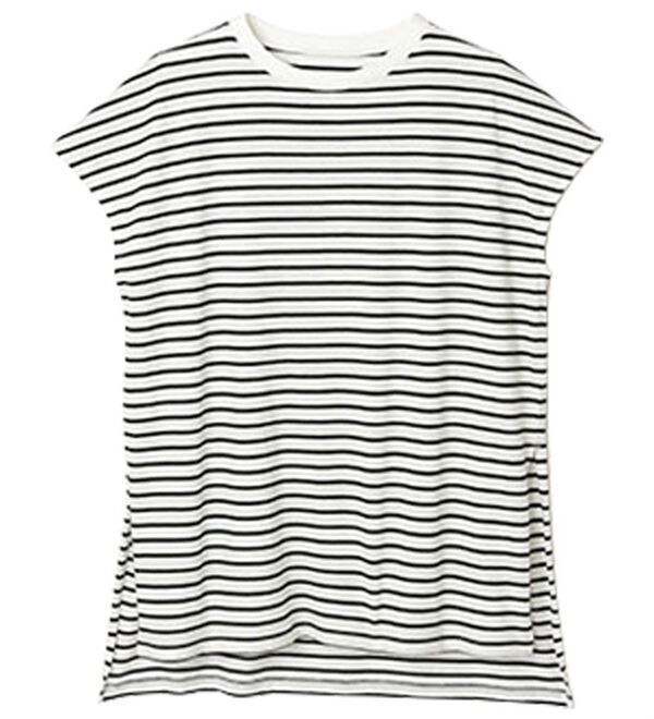 RANAN（ラナン）の「＜BC＞綿100％ひんやりサイドスリットフレンチスリーブチュニック（チュニック）」｜詳細画像