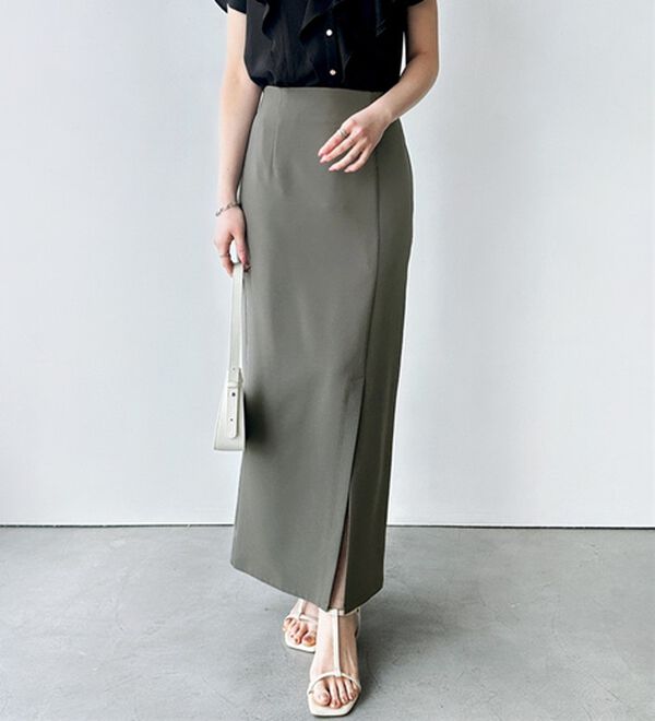 GeeRA（ジーラ）の「オンオフ着られる！スリットタイトスカート（ロングスカート）」｜詳細画像