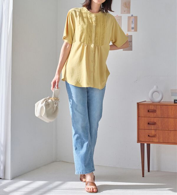 Viola e Viola（ヴィオラ エ ヴィオラ）の「【接触冷感】ヨークレースブラウス（ブラウス）」｜詳細画像