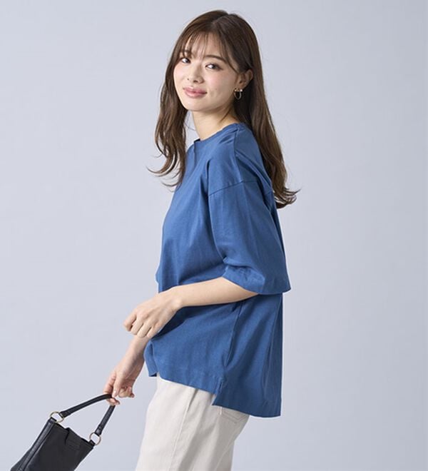 BELLUNA（ベルーナ）の「ひんやリッチコットン大人のゆったりプルオーバー（カットソー）」｜詳細画像
