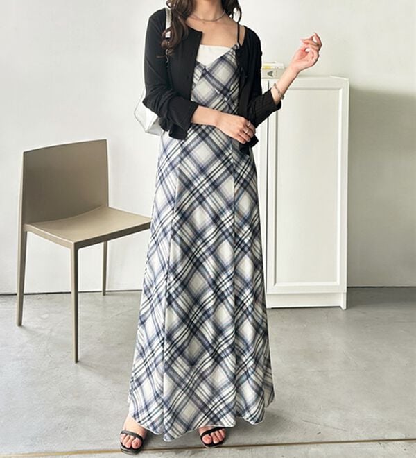 GeeRA（ジーラ）の「シアーチェックキャミワンピース（その他ワンピース）」｜詳細画像