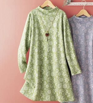 ルフラン（ルフラン）の「日本製華やかジャカードチュニック（チュニック）」｜グリーン