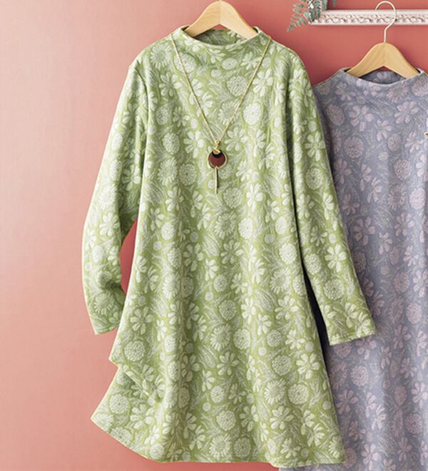 ルフラン（ルフラン）の「日本製華やかジャカードチュニック（チュニック）」｜グリーン