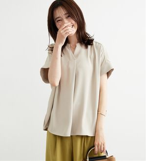 BELLUNA（ベルーナ）の「〈オフィス対応〉スキッパーブラウス（ブラウス）」｜アイボリー