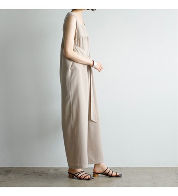 GeeRA（ジーラ）の「リネンタッチリボンサロペットパンツ（オールインワン）」｜詳細画像