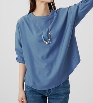 BELLUNA（ベルーナ）の「きれい見えドルマンプルオーバー（カットソー）」｜ブルー