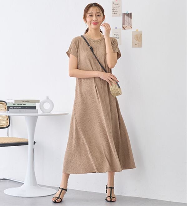 alotta（アロッタ）の「【４つの機能付】ひんやり楽ちん快適！フレアーワンピース（カットソーワンピース）」｜詳細画像