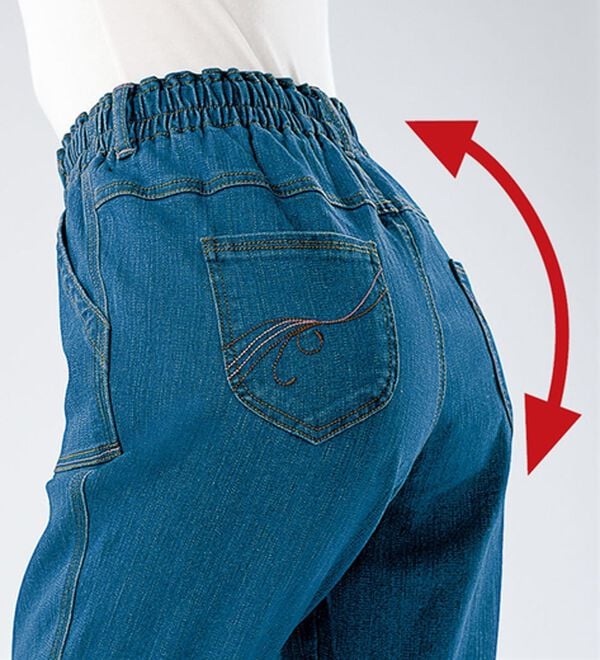 ルフラン（ルフラン）の「【３本組】配色使い裏起毛やわらかデニムパンツ（フルレングスパンツ）」｜詳細画像